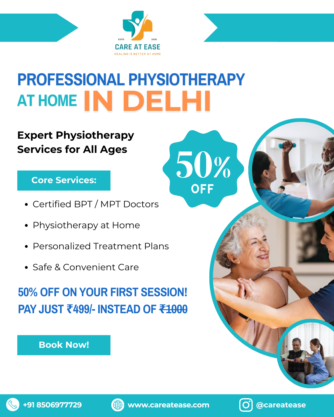 Healdoor Facebook ad: Struggling with back pain, knee pain, or recovering…