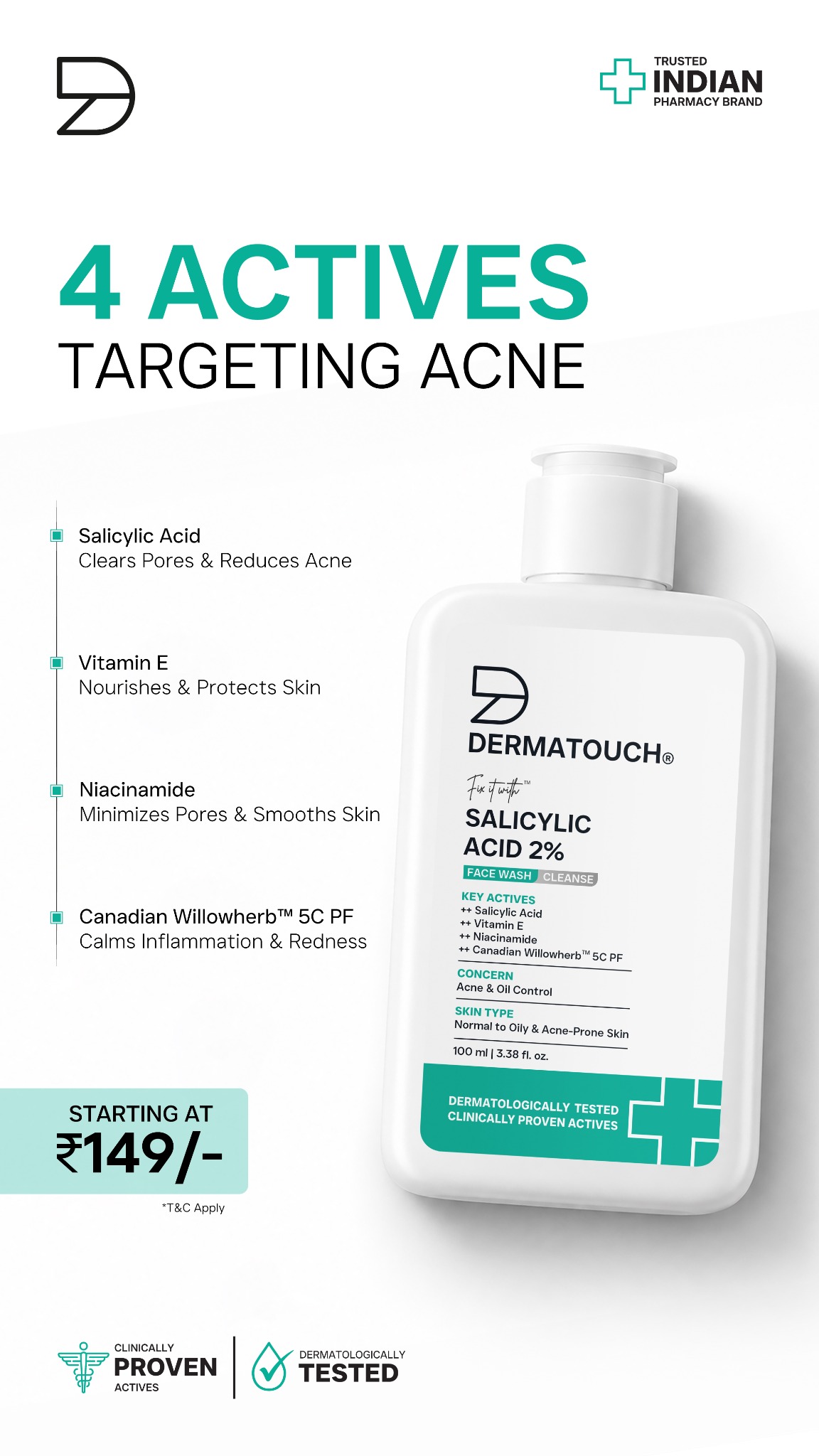 Dermatouch Facebook ad: Clinically Tested. 4.6★, 1000+ Reviews