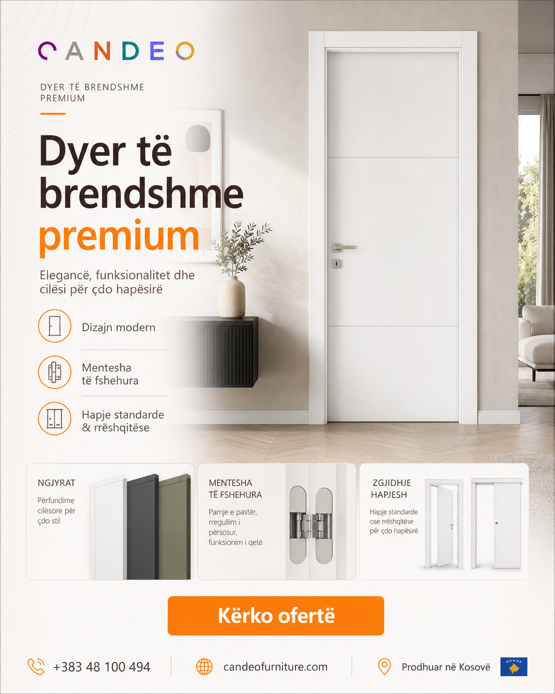 CANDEO Facebook ad: Kërko ofertë për dyer