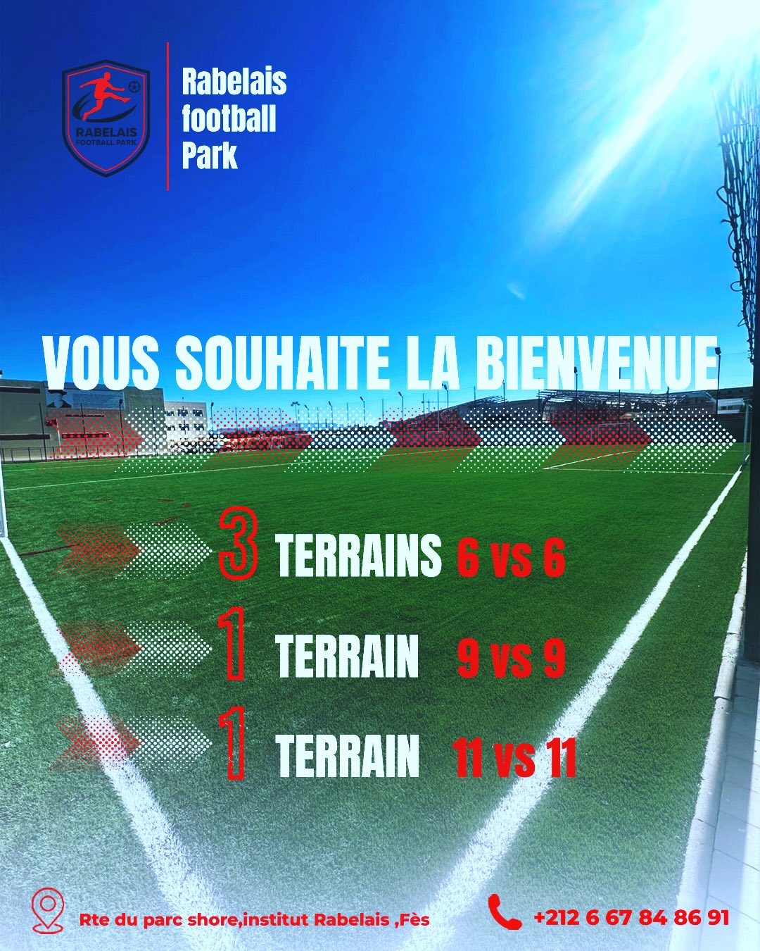 Parc de football de Rabelais Facebook ad: Rabelais Football Park vous souhaite la bienvenue!