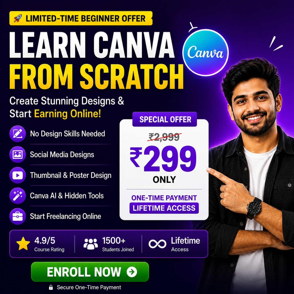 Marketing Musthak Facebook ad: Learn Canva & Start Earning Online