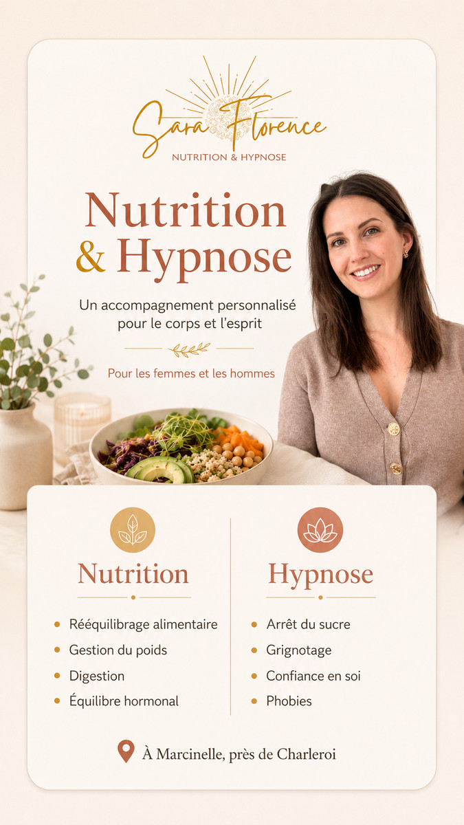 Sara Florence - Nutrition & Hypnose Facebook ad: Consultations Nutrition et Hypnose