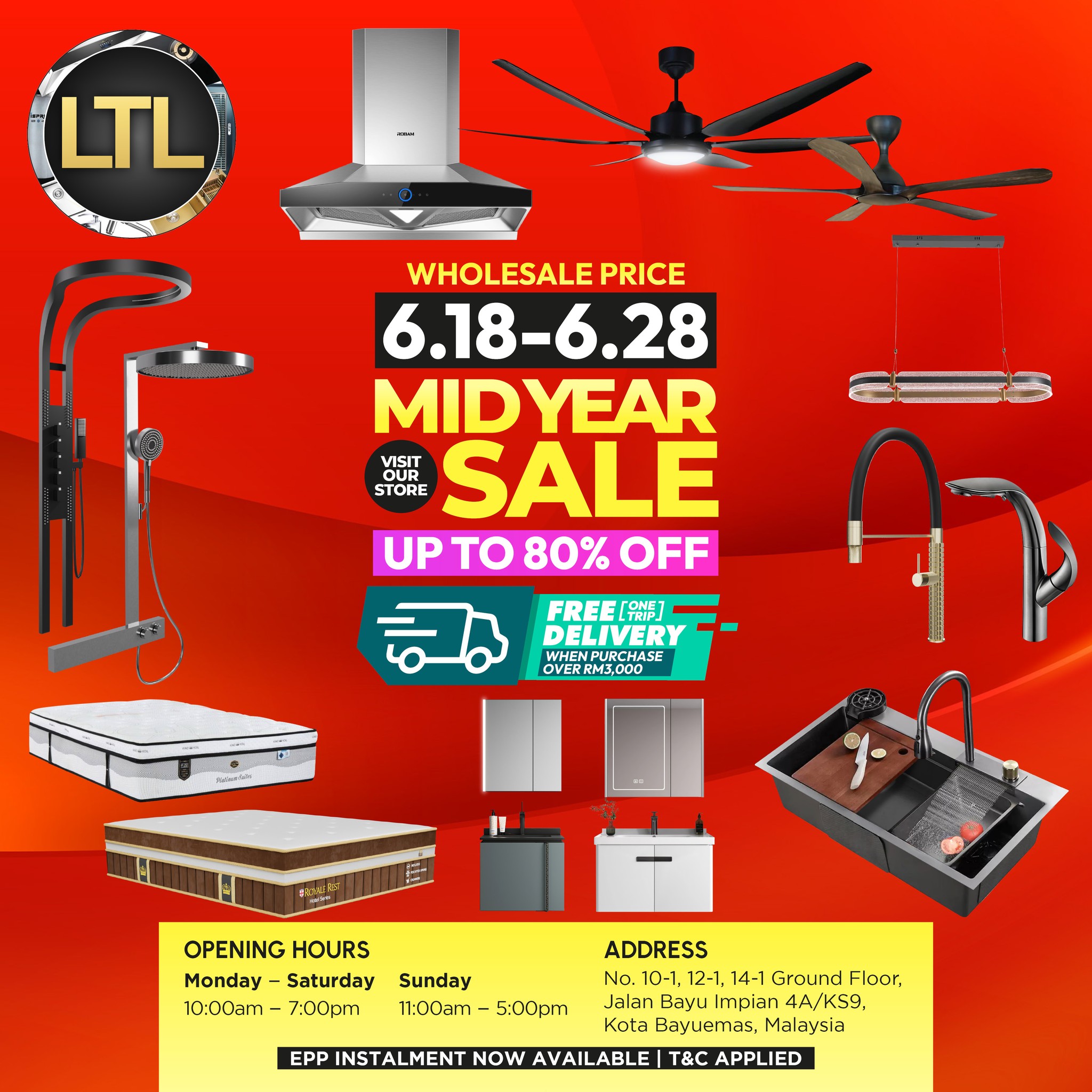 LTL Bath, Kitchen, Lighting & Mattress - Bayuemas Bukit Tinggi Klang Facebook ad: 𝐁𝐀𝐓𝐇 𝐊𝐈𝐓𝐂𝐇𝐄𝐍 𝐋𝐈𝐆𝐇𝐓𝐈𝐍𝐆 𝐌𝐀𝐓𝐓𝐑𝐄𝐒𝐒