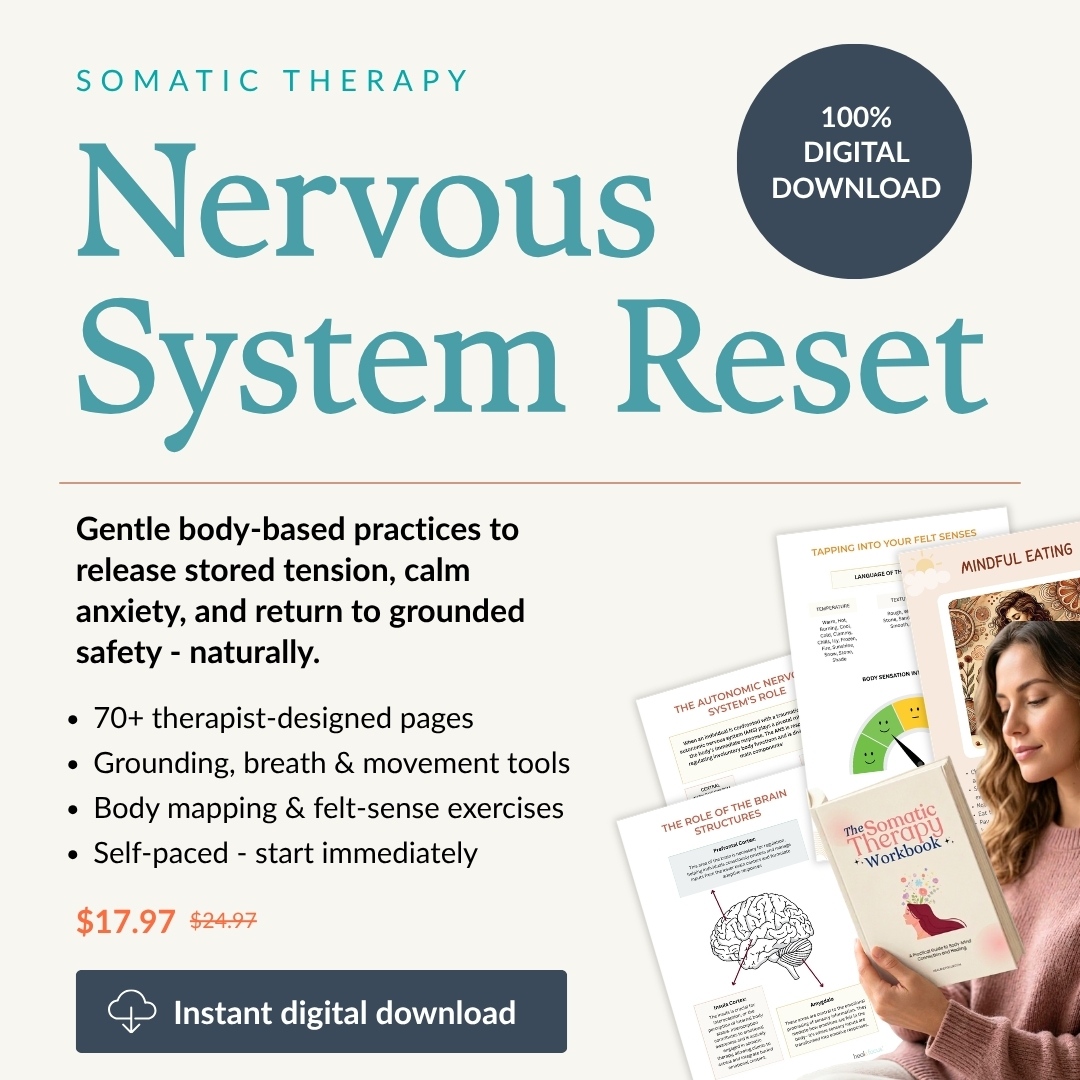 Heal & Focus Facebook ad: Somatic Therapy, Nervous System Reset. Gentle. Body-Based…