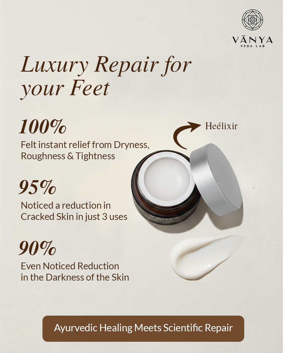 Vanya Veda Lab Facebook ad: Repair that goes deeper than moisturising