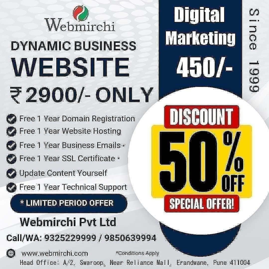 Webmirchi.com Facebook ad: 1 Lakh+ Demo Websites Available For Different Categories