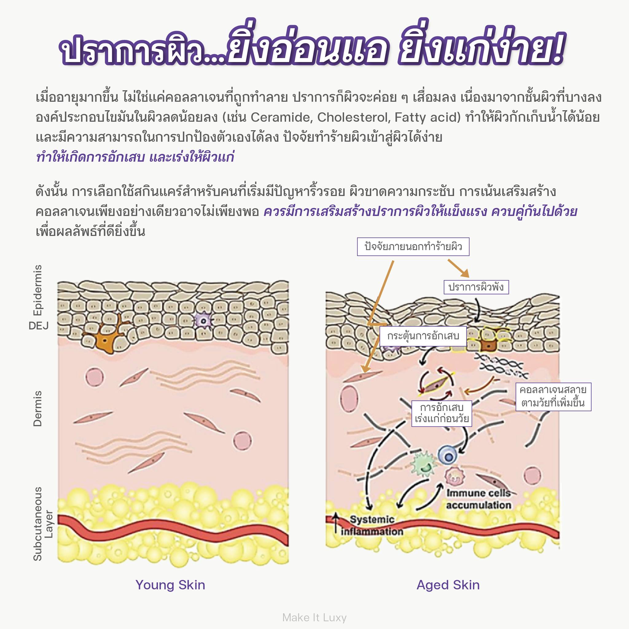 Make it Luxy Facebook ad: แชร์ ตามงานวิจัยที่ตีพิมพ์บนวารสารวิชาการด้านผิวหนังที่ชื่อ…