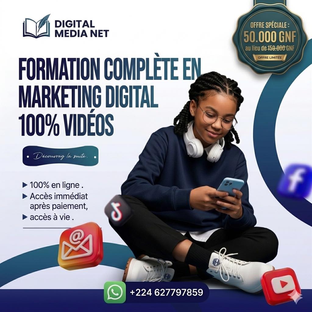 Digital Media Net Facebook ad: 50 000 GNF au lieu de 150 000…