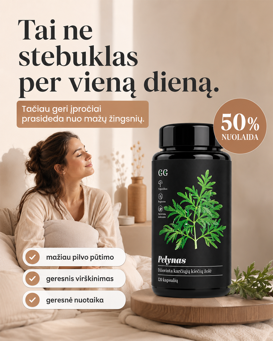GamtaGydo Facebook ad: Pelynui 1 + 1 AKCIJA