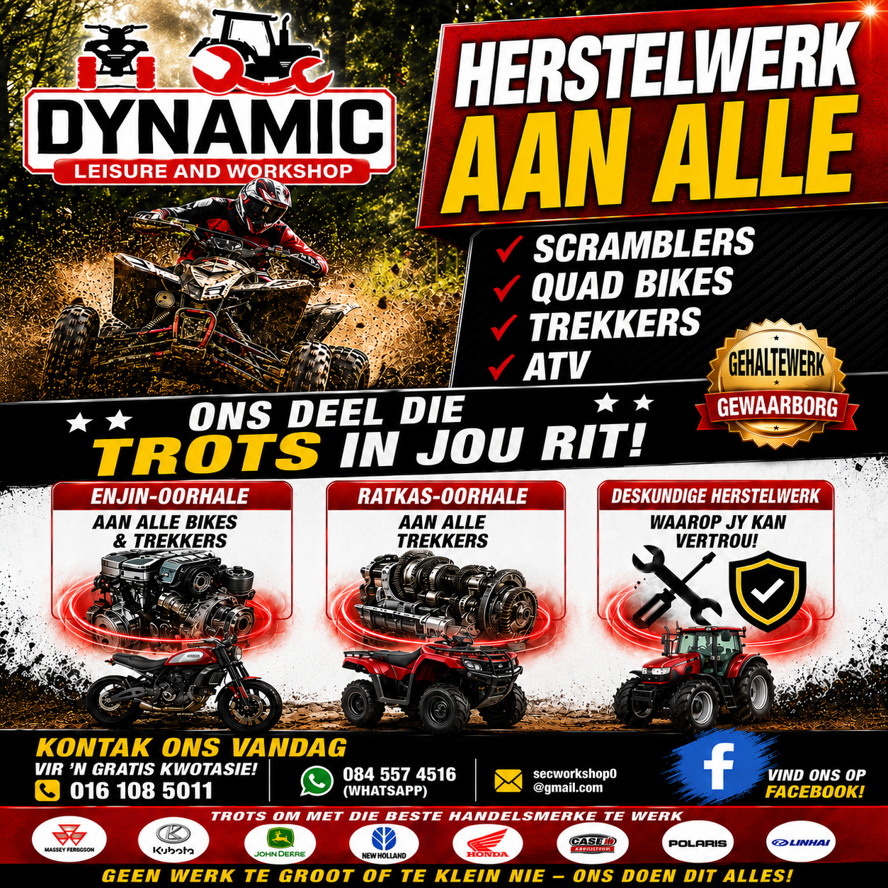 Dynamic Leisure & Workshop Facebook ad: Kry 'n Gratis Kwotasie in Minute
