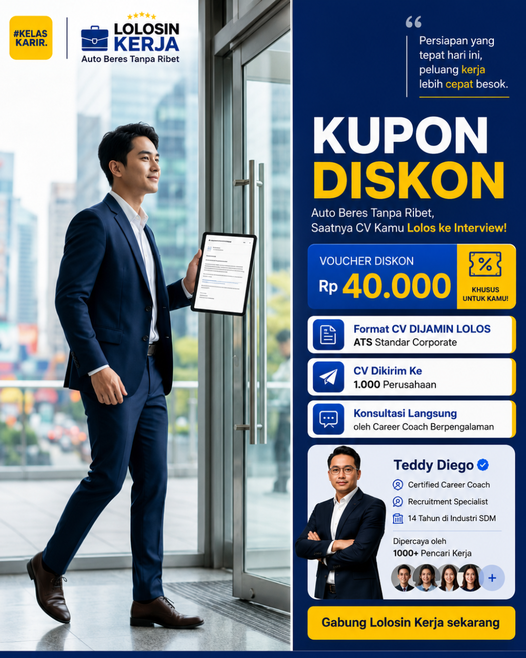 Coach Teddy Diego Facebook ad: KELAS KARIR