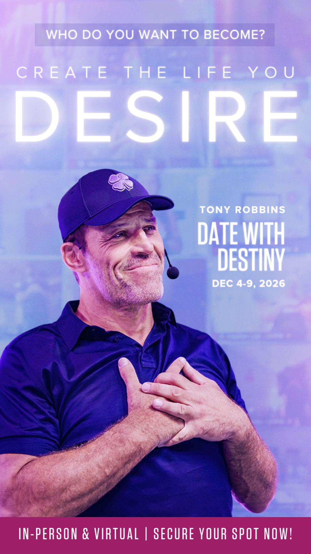 Tony Robbins Facebook ad: Total Life Transformation Starts Here