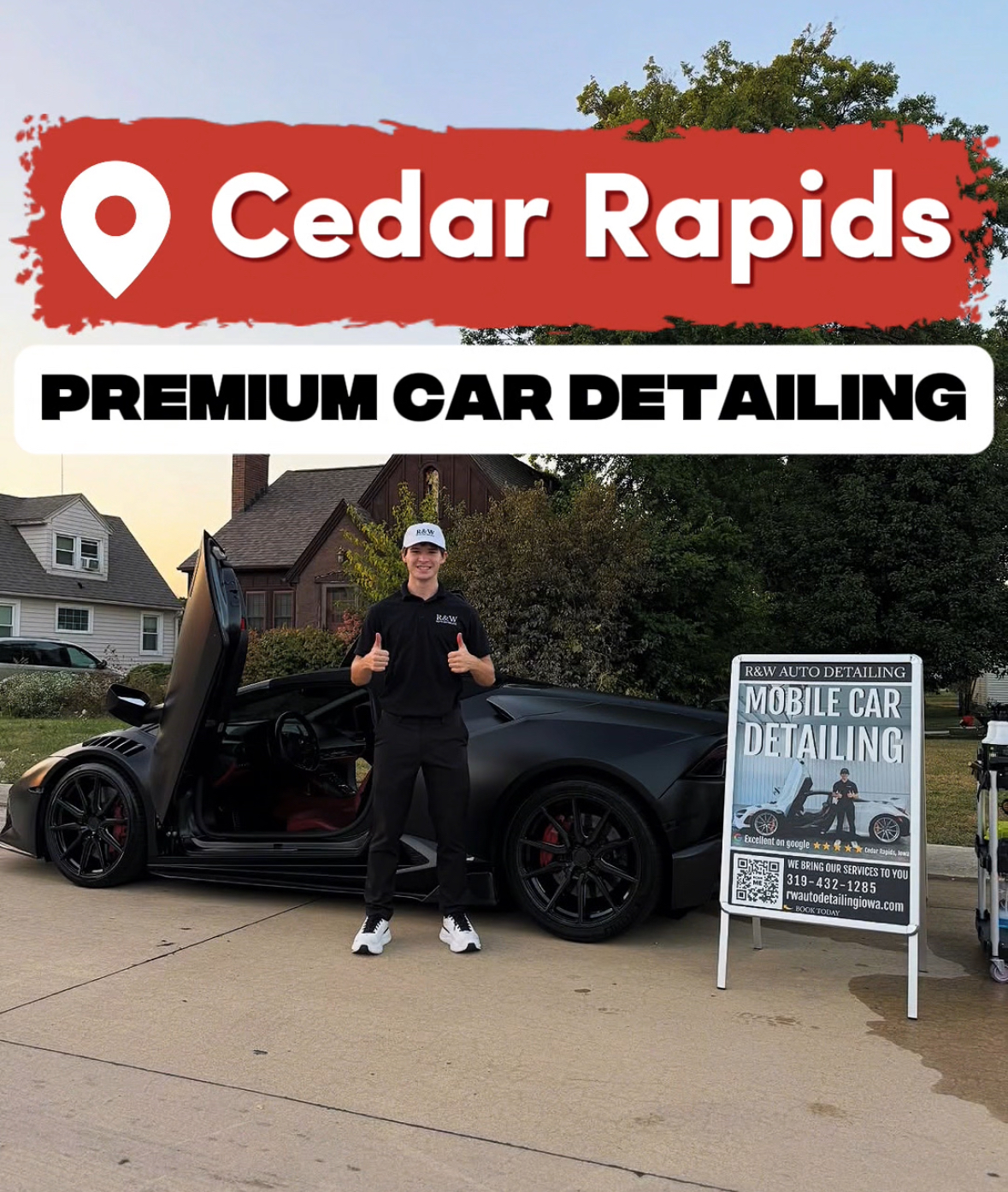 R&W Auto Detailing Facebook ad: Cedar Rapids Premium Mobile Car Detailing