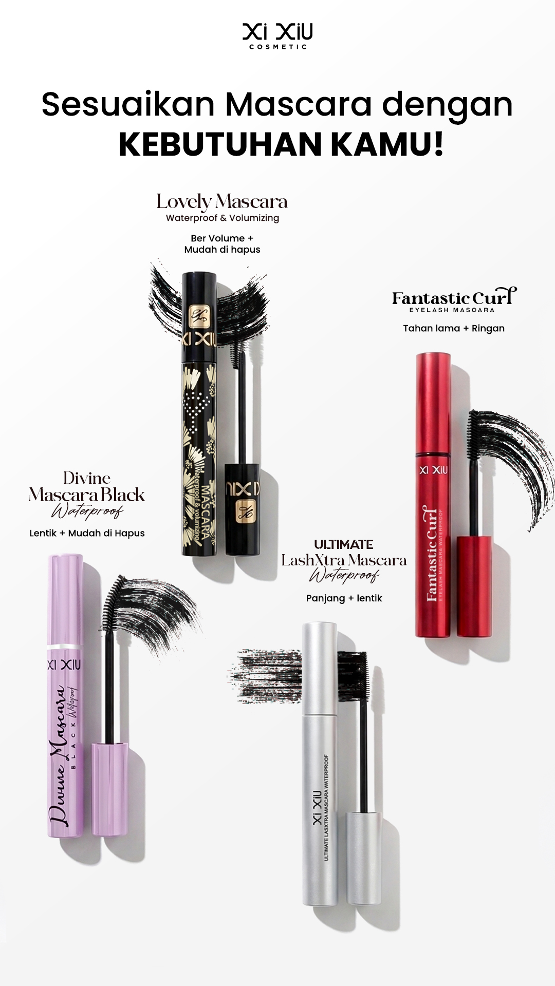 Xi Xiu Cosmetics Facebook ad: Bulu Mata Kamu Butuh yang Mana? Cek di Sini!