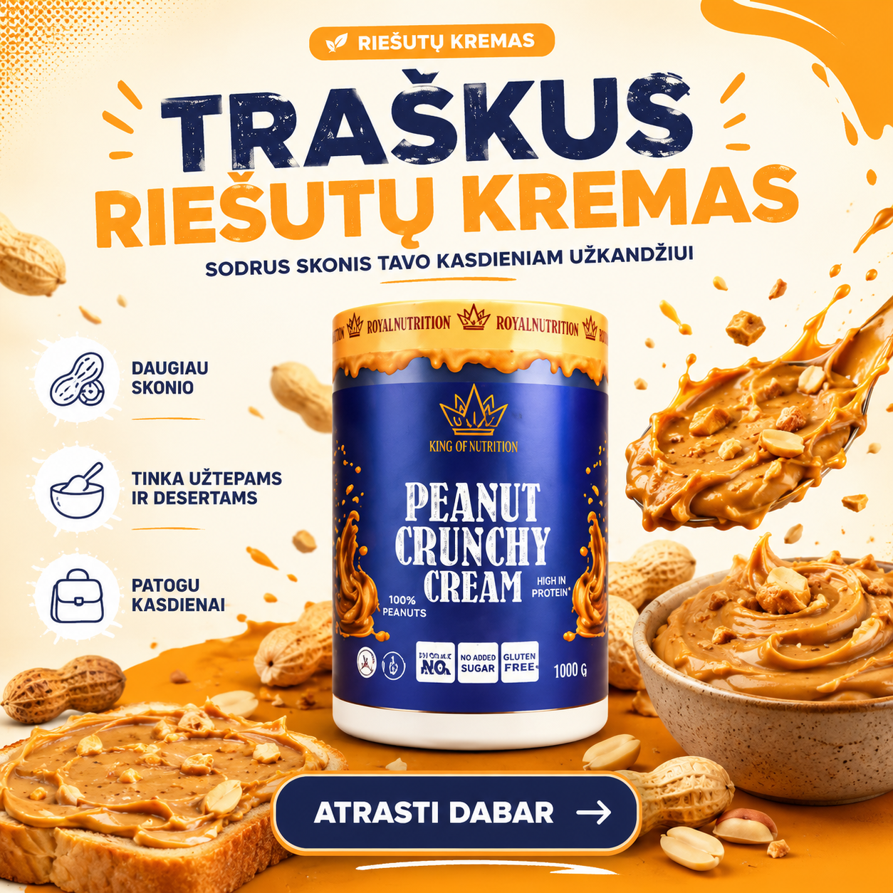 FEN sport nutrition- papildai sportui Facebook ad: Riešutų kremas