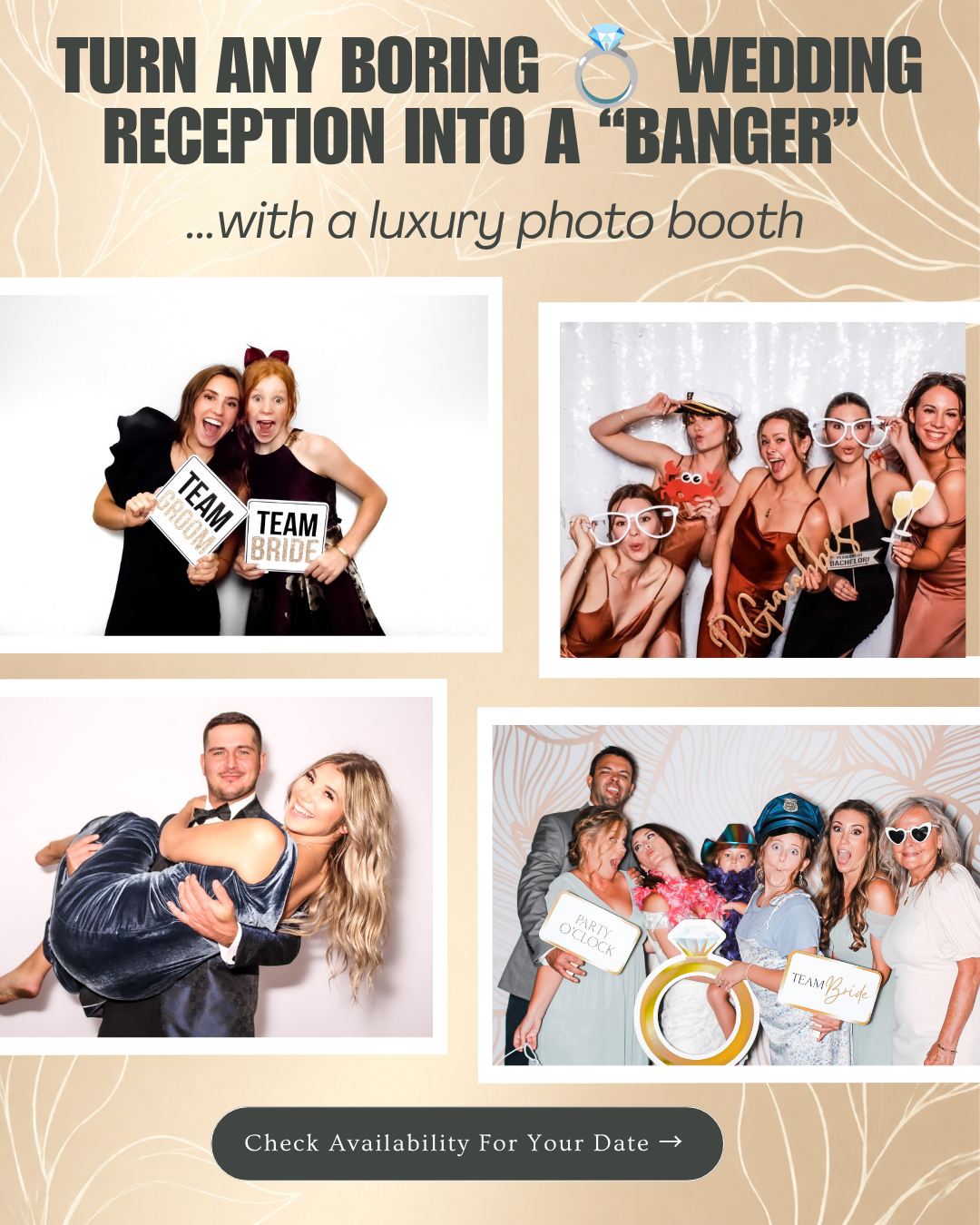 Rave Rentals Facebook ad: Luxury Wedding Photo Booth