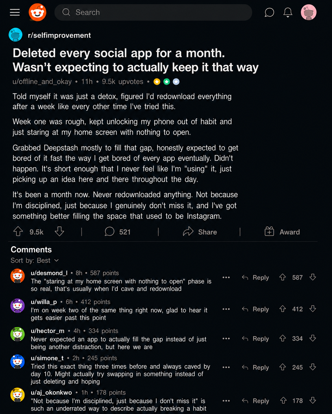 Deepstash Facebook ad