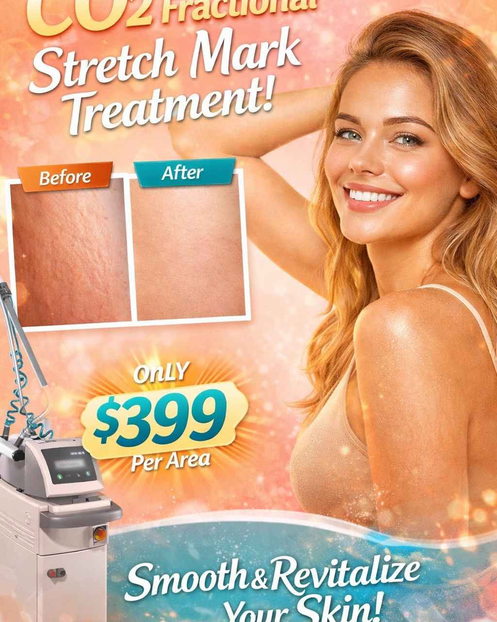 Ria Sean Facebook ad: CO₂ Fractional Laser for Stretch Marks
