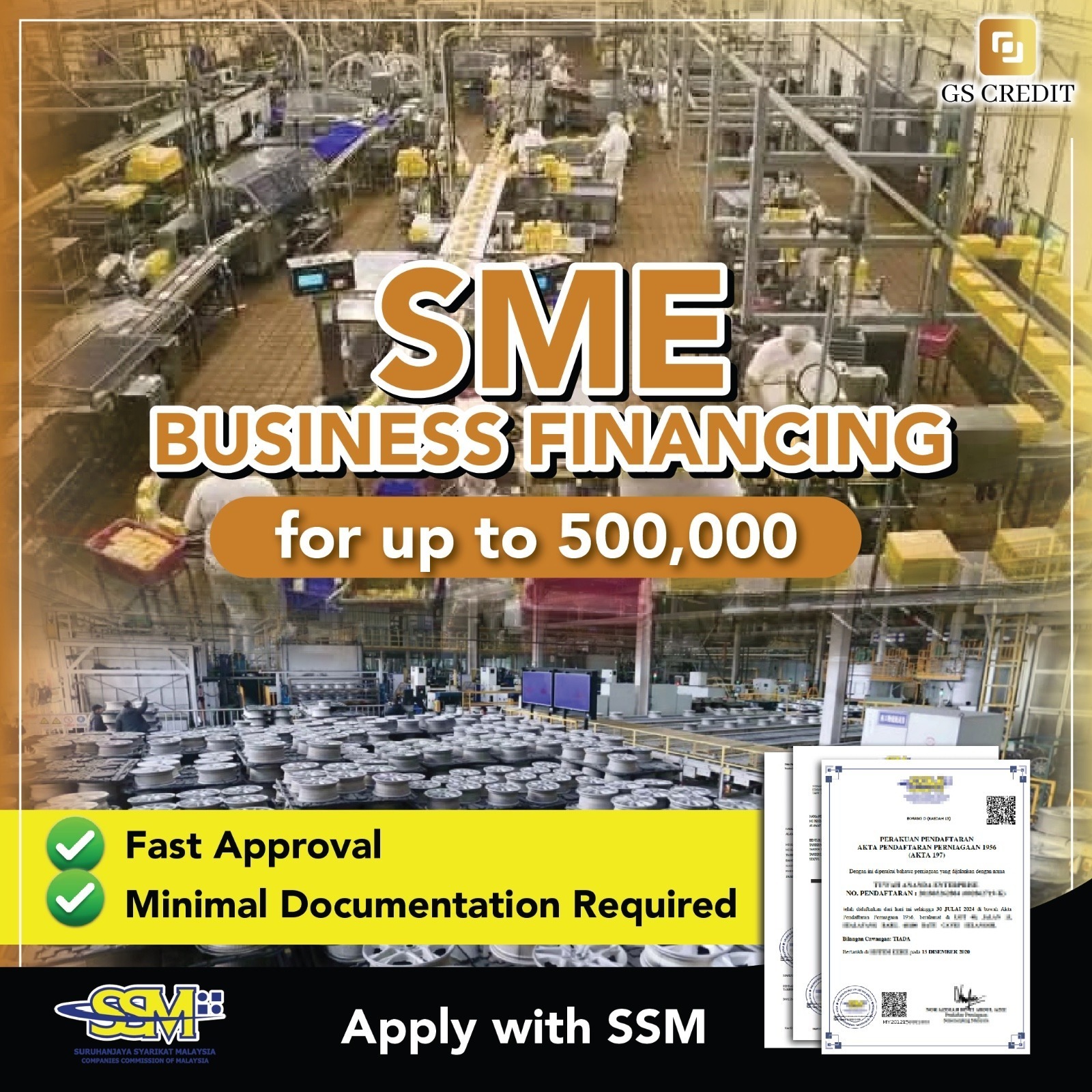 GS SME Credit Facebook ad: Chat on Messenger