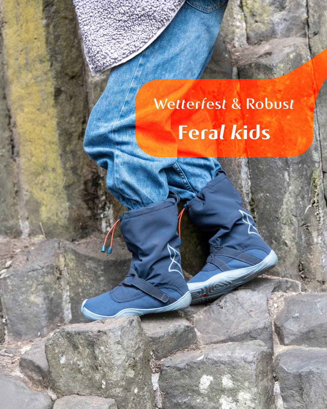 Wildling Shoes Facebook ad: Active Grip Sole: Halt beim Toben.