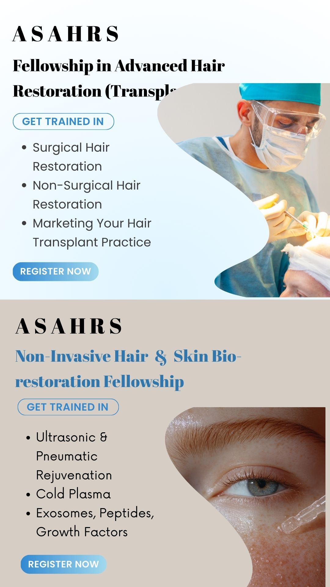 American Society of Aesthetic & Hair Restoration Surgeons Facebook ad from Jan 12, 2026