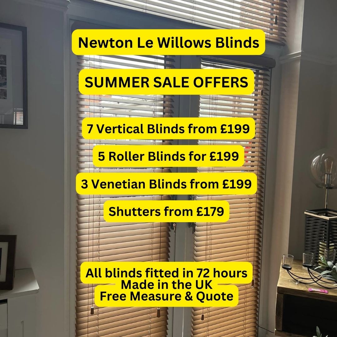 Newton Le Willows Blinds Facebook ad: £199 special offers