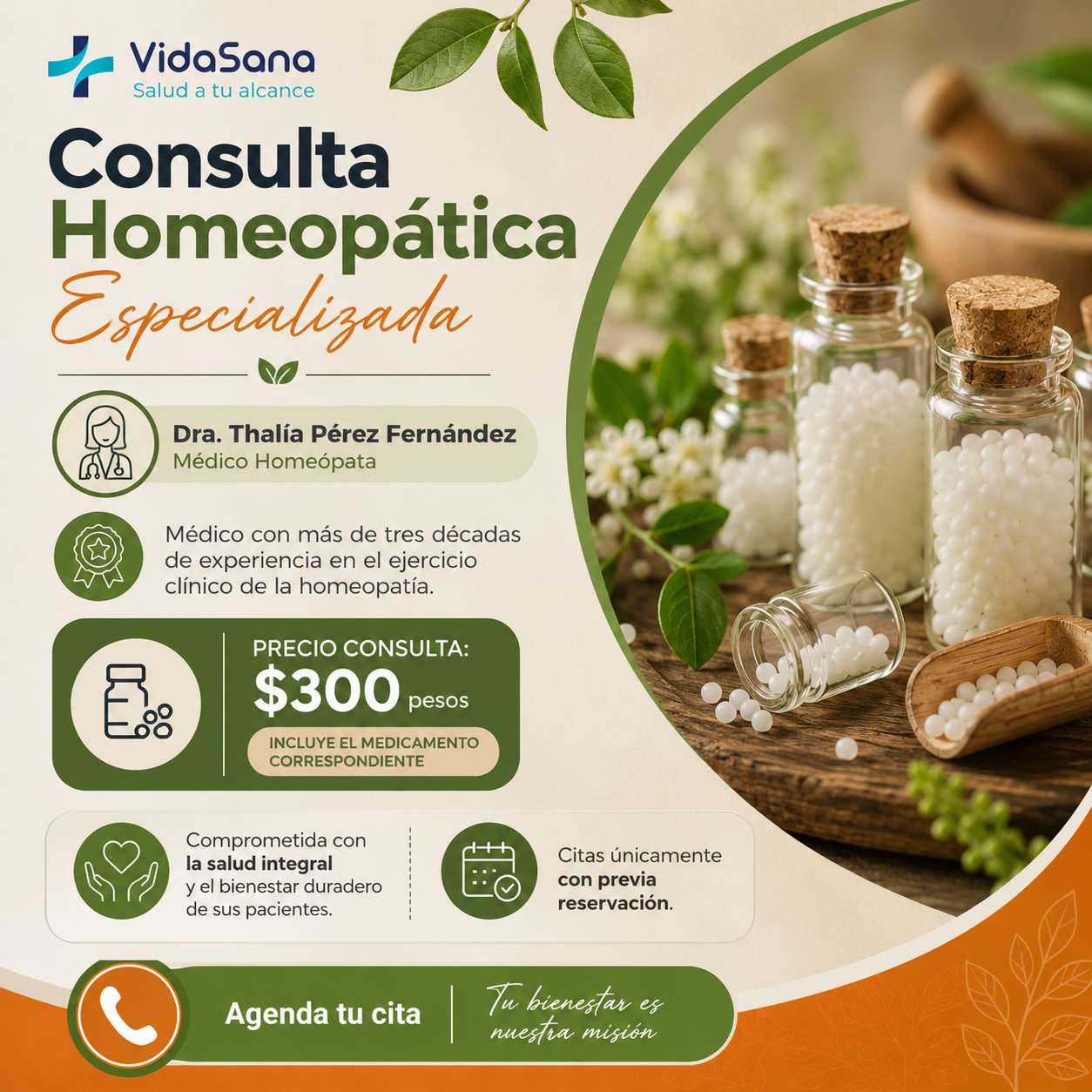Homeópata Thalía Facebook ad: Realiza tu Cita