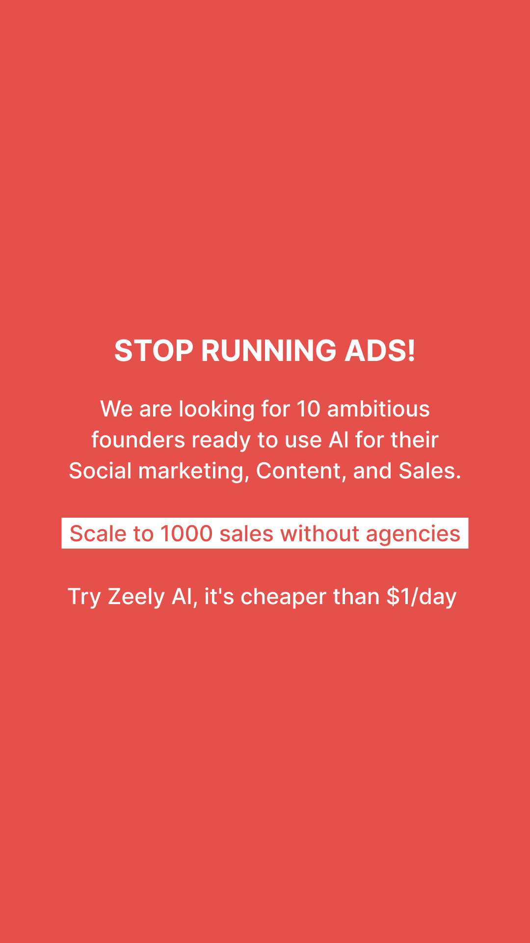 Zeely Facebook ad