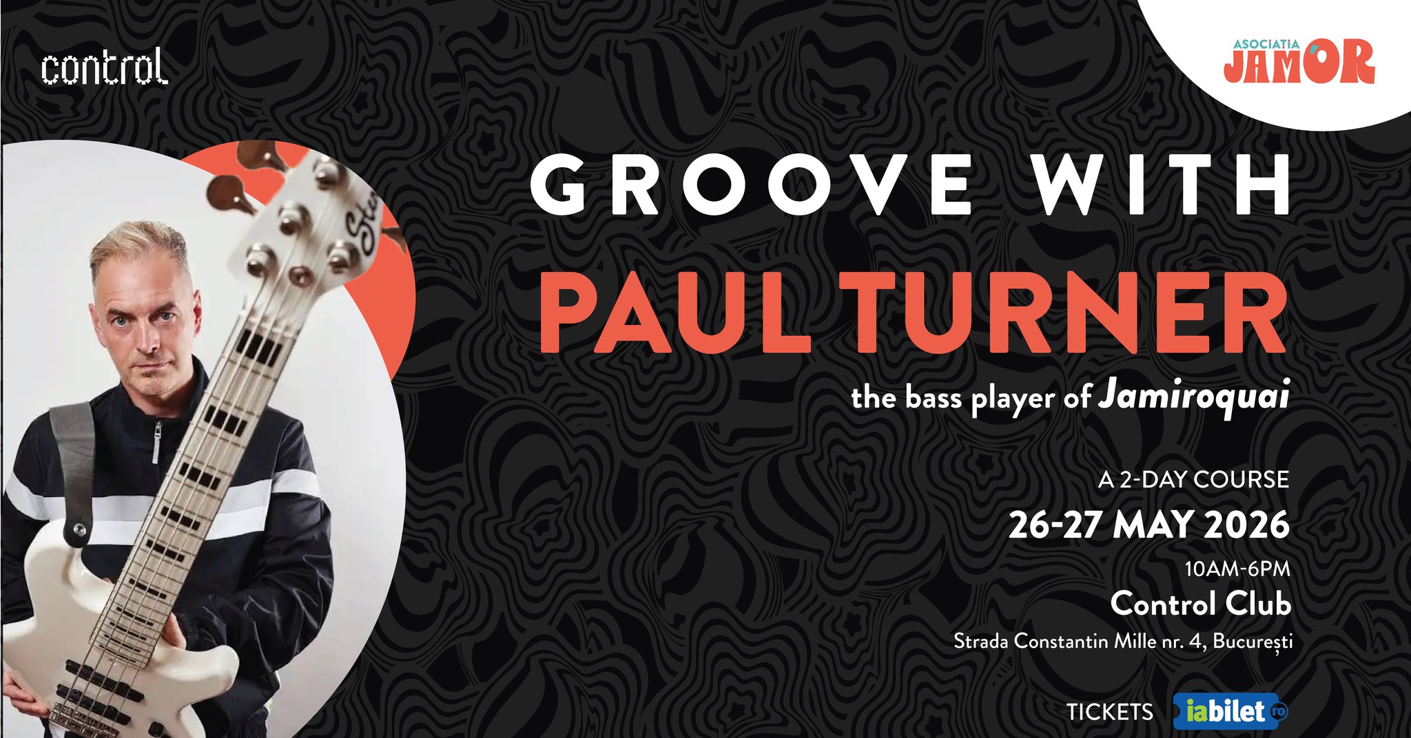 Jam’Or Association Facebook ad: Groove with Paul Turner - A 2 Day Course