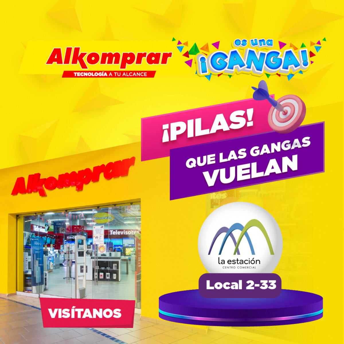 Alkomprar Facebook ad: ¡Visítanos en el C.C. La Estación!
