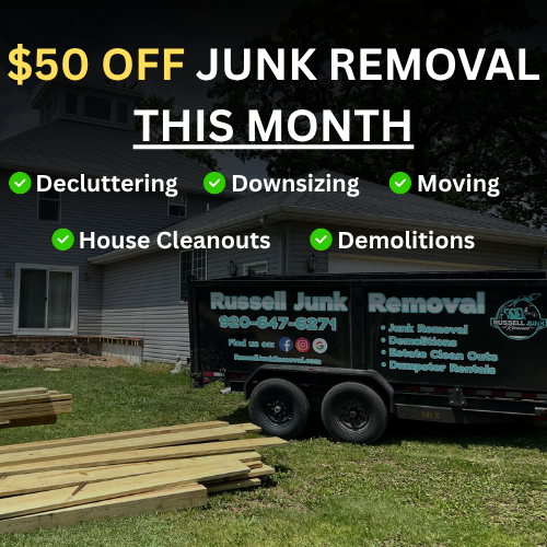 Russell Junk Removal Facebook ad: $50 OFF Junk Removal!