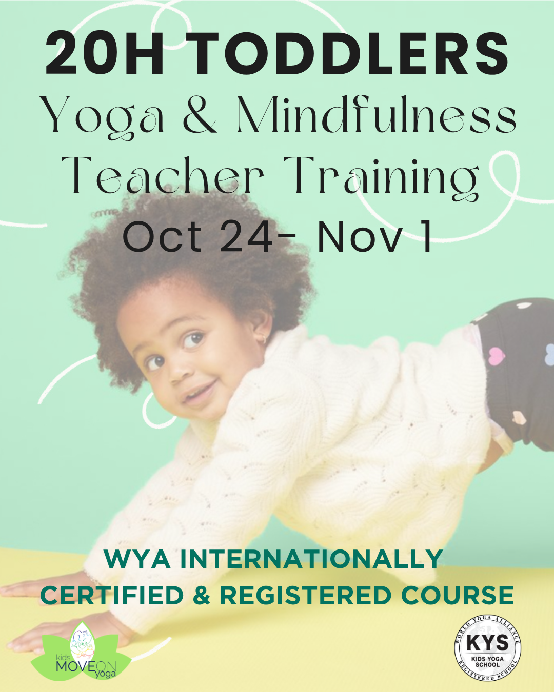 MOVE ON YOGA DUBAI Facebook ad: Toddler' Yoga Training · Starts 24 Oct