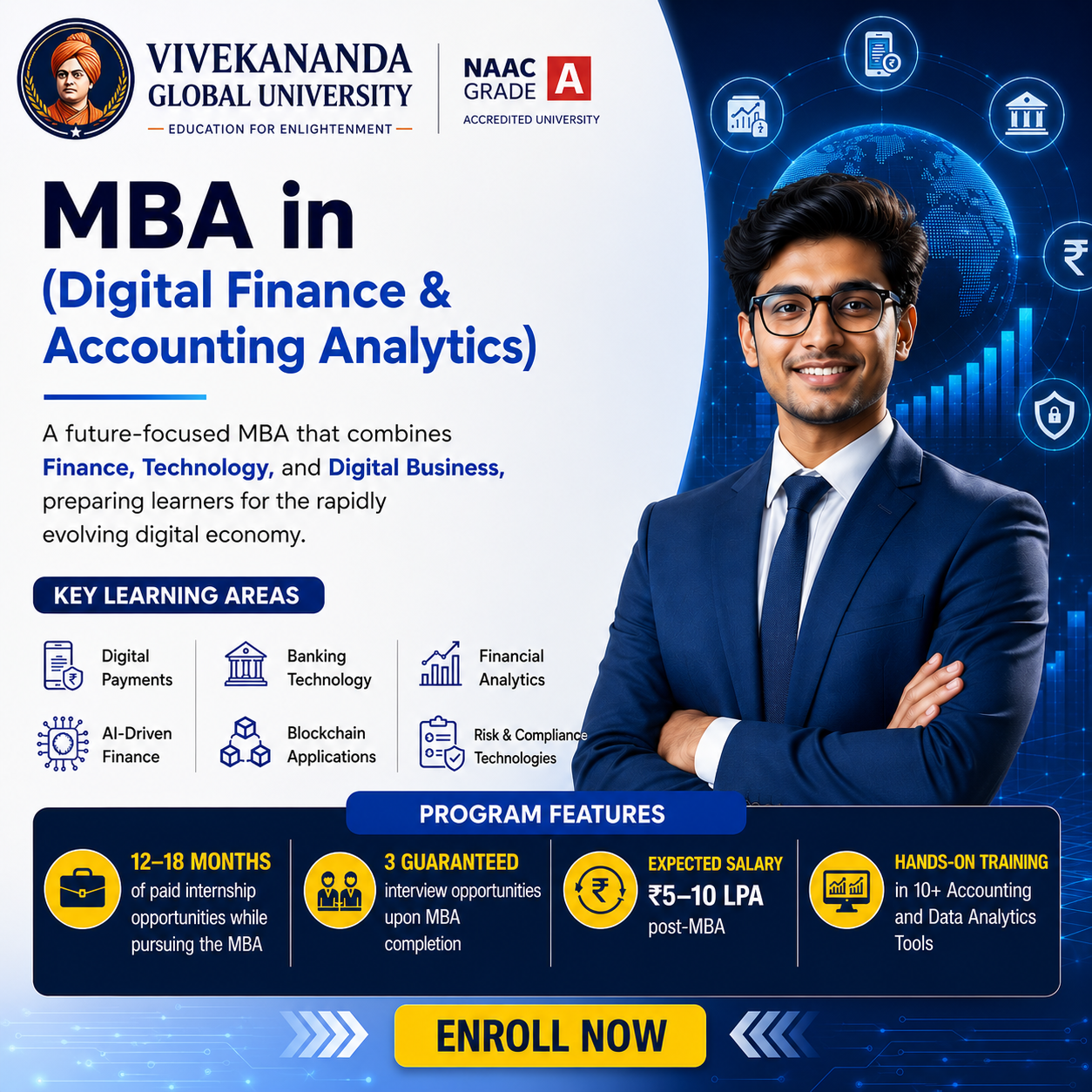 VGU Online Programs, Jaipur Facebook ad: MBA in Digital Finance & Accounting Analytics | Apply Now