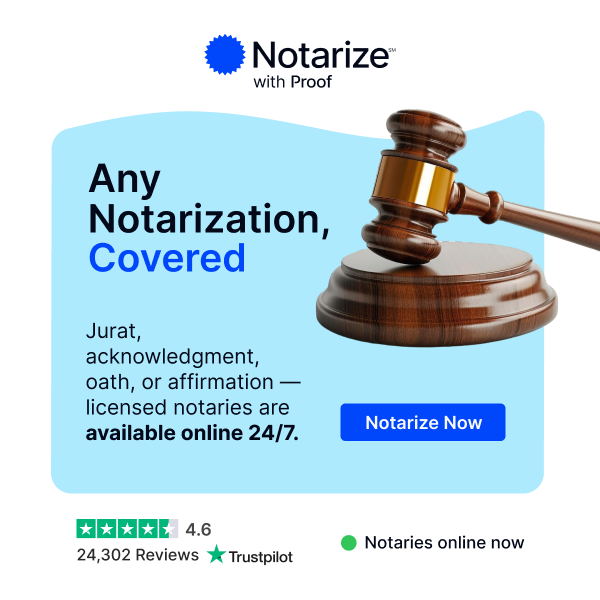 Notarize Facebook ad: Notarize Documents Online