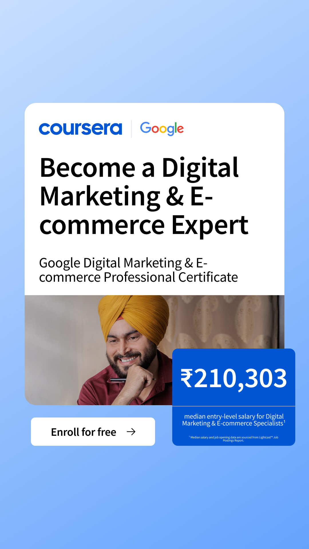 Coursera Facebook ad