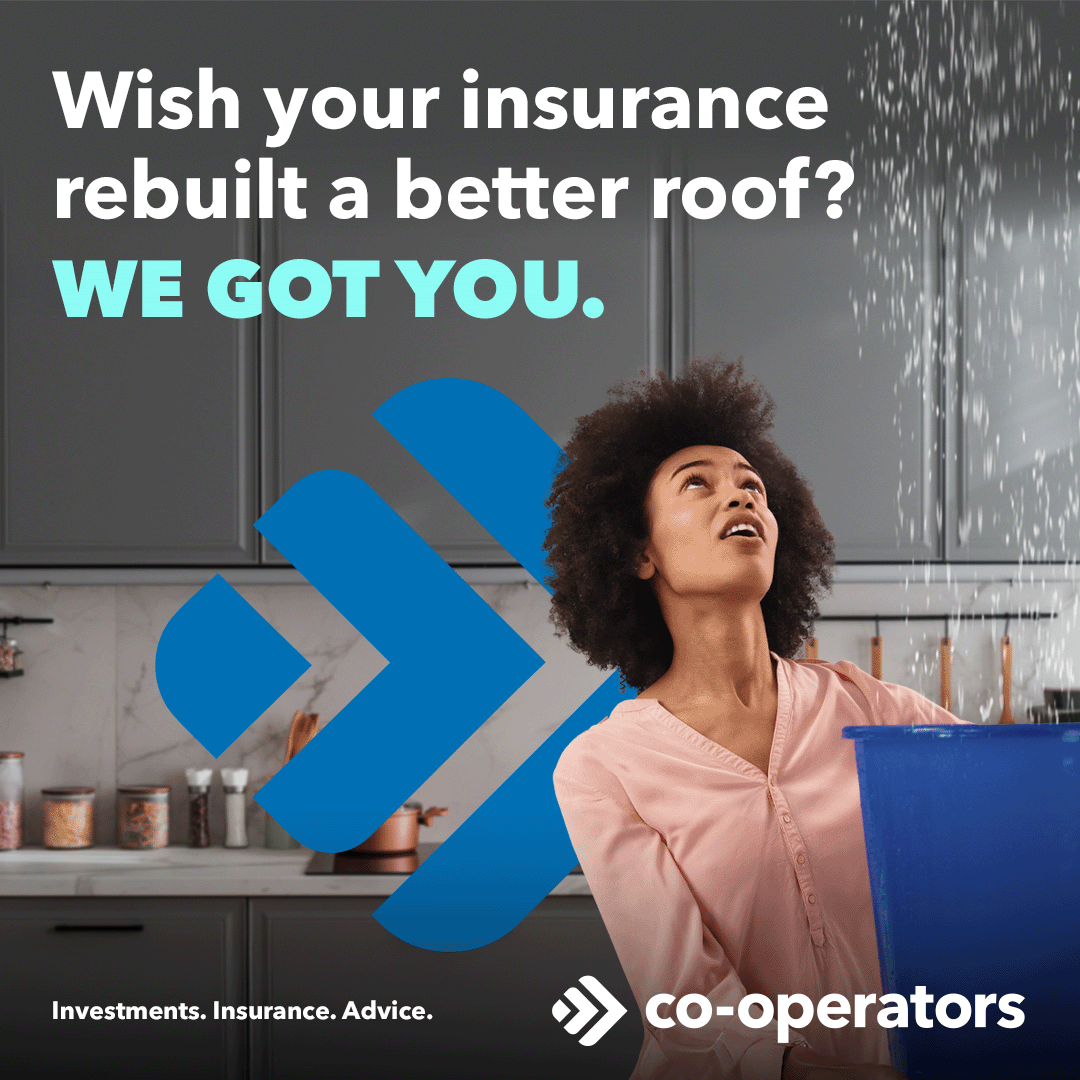 Co-operators Facebook ad: Feeling exposed after a leaky roof claim?