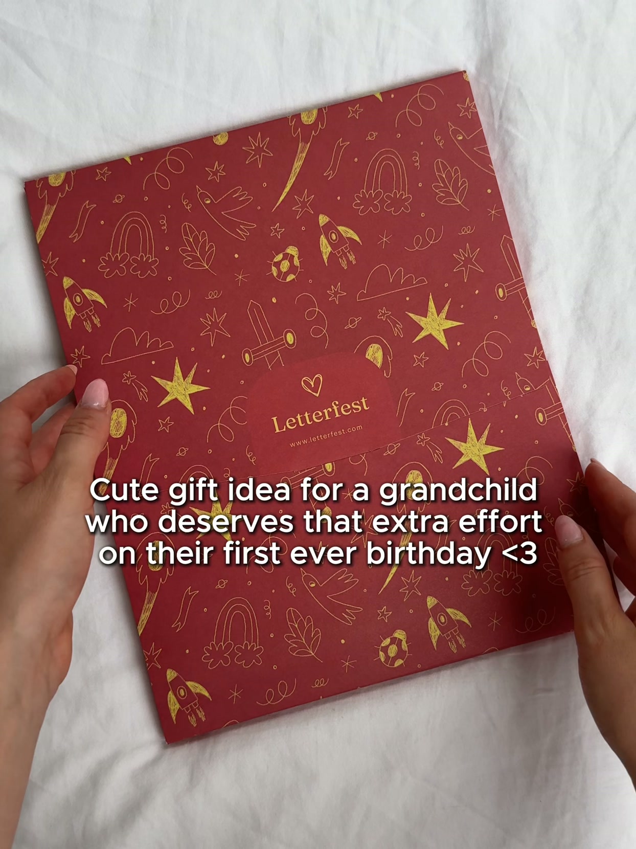 Letterfest Facebook ad: Personalised First Birthday Book