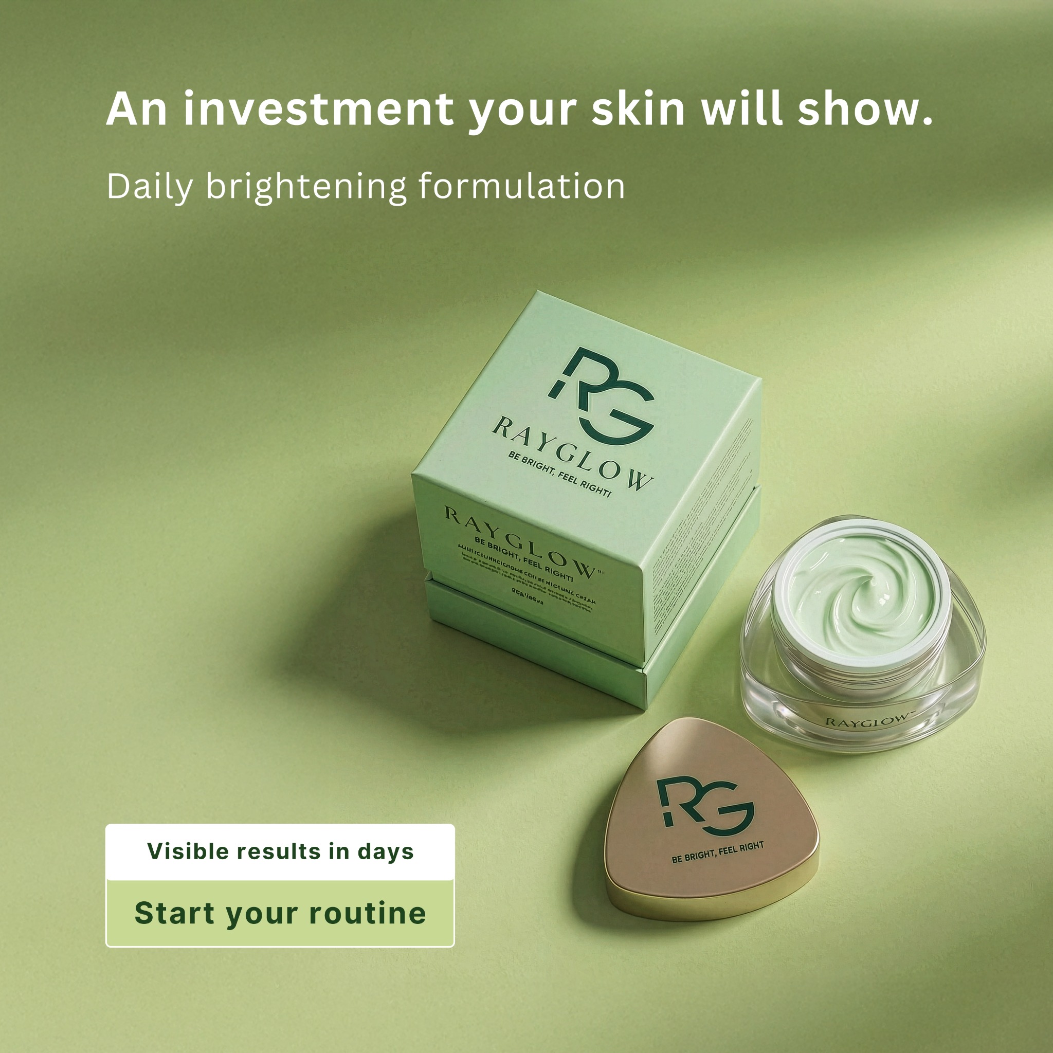 RayGlow Facebook ad from Mar 23, 2026