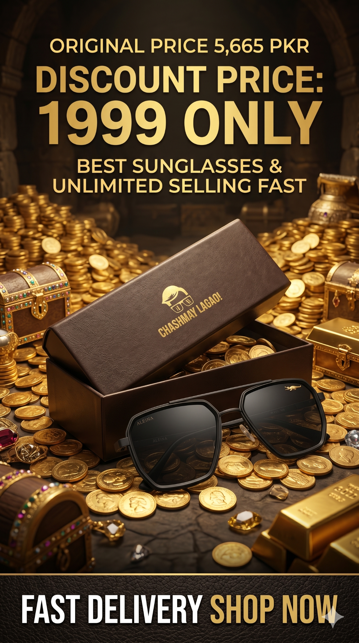 Chashmay Lagao Facebook ad: Luxury Sunglasses, Only 1,999 PKR