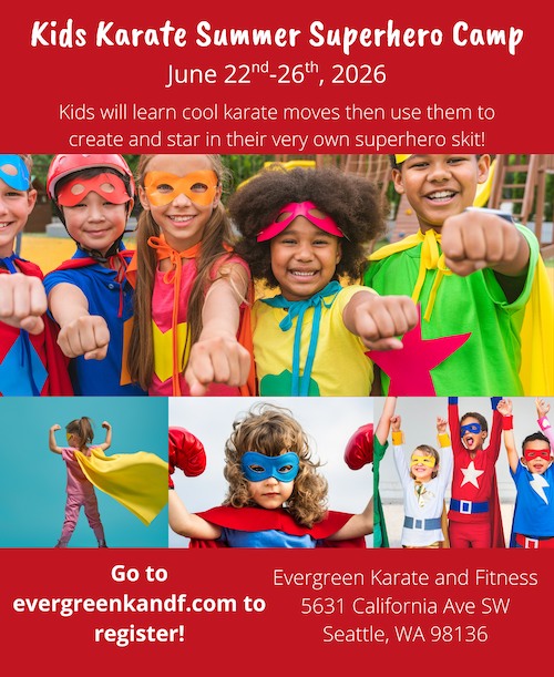 Evergreen Karate and Fitness Facebook ad: Kids Karate Summer Camps in West Seattle