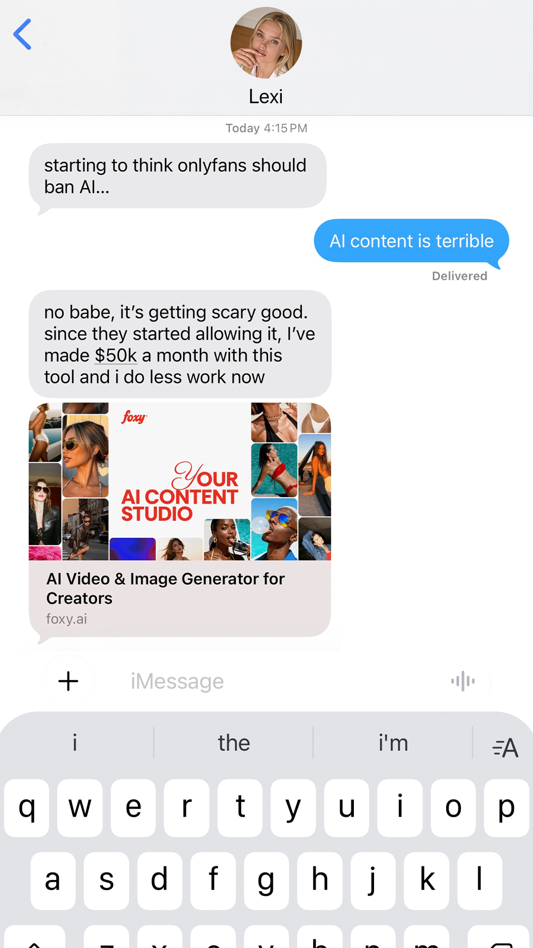 Foxy.ai Facebook ad