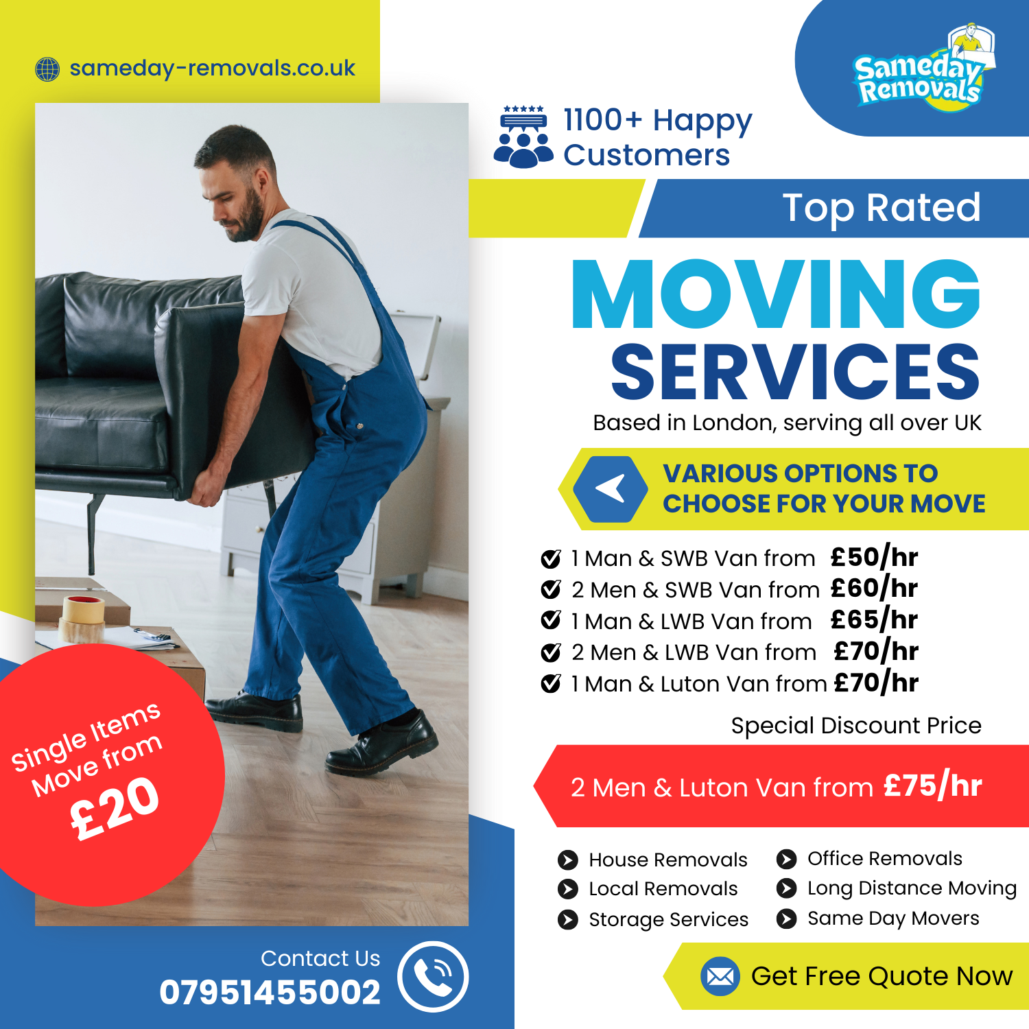 Same day Removals Facebook ad
