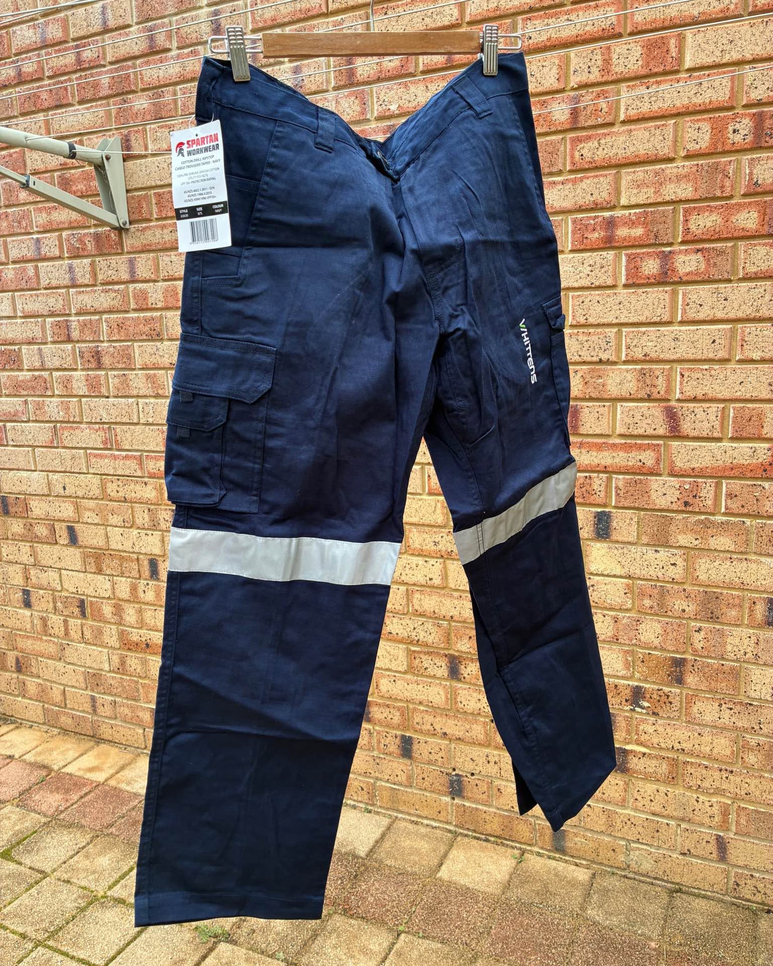 Angus Butterfield Facebook ad: Spartan Cotton Drill Cargo Work Pants - Reflective Tape…