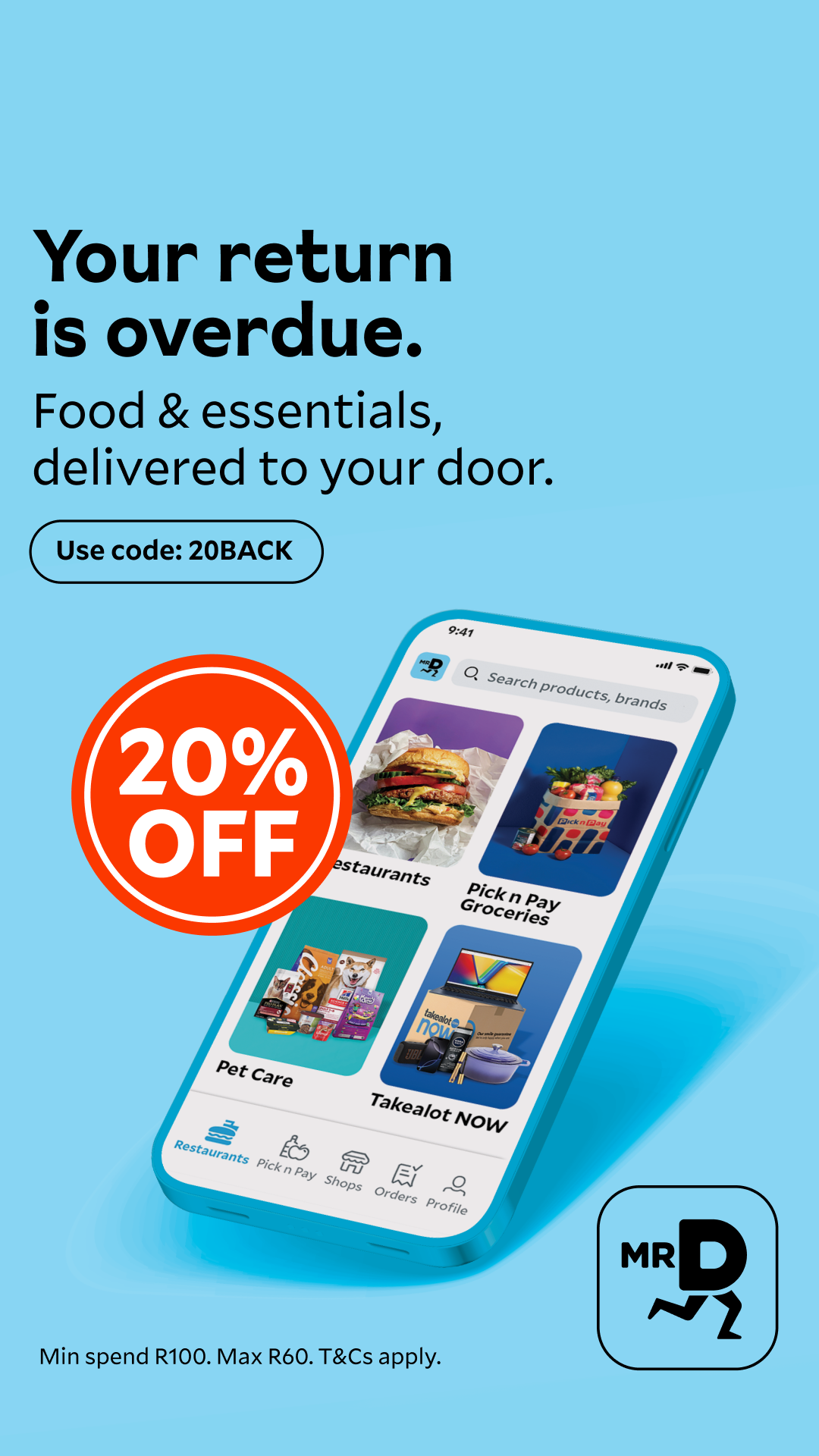 Mr D Facebook ad: Code: 20BACK