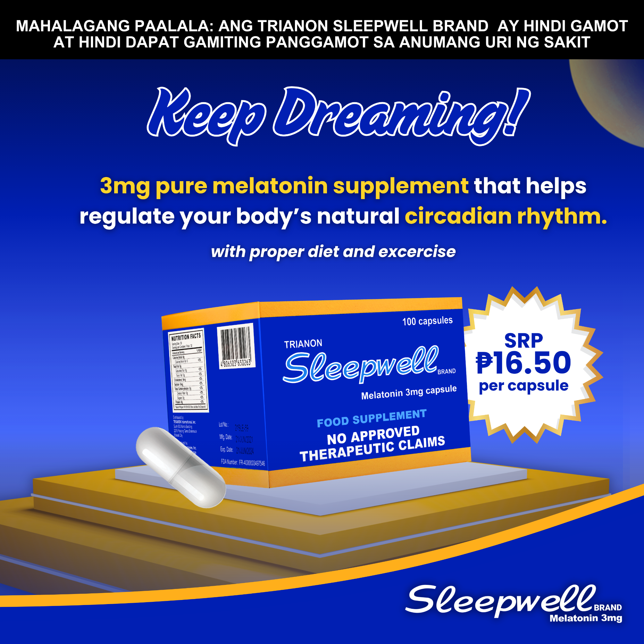 Sleepwell - Melatonin Supplement Facebook ad: ๐๐๐๐ฉ ๐๐ซ๐๐๐ฆ๐ข๐ง๐ , ๐๐๐๐ฉ ๐๐จ๐ฎ๐ซโฆ