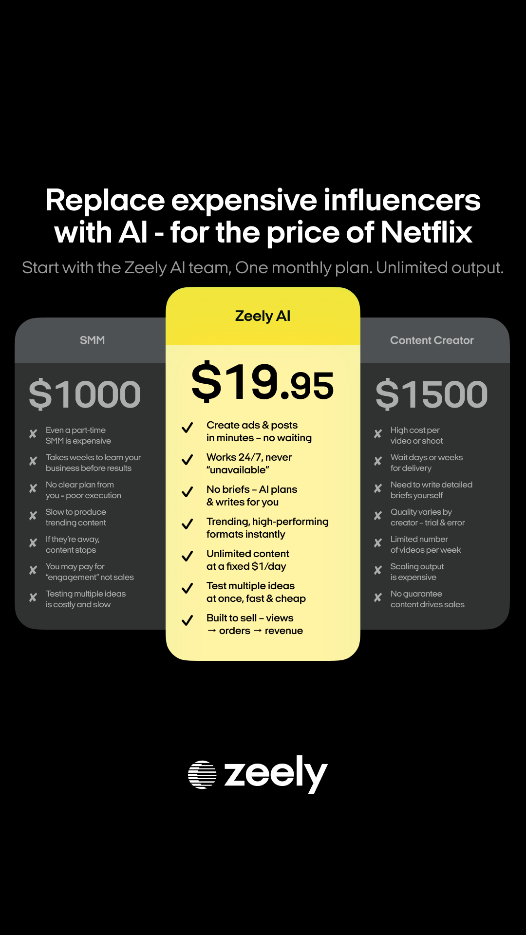 Zeely: AI-Powered Organic Growth Facebook ad: Reach your goal in 3 months with AI!