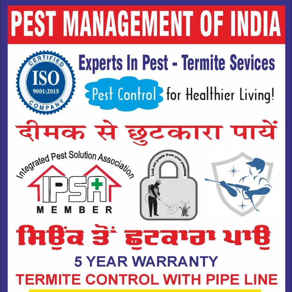 Pest Management Of India Facebook ad: Termite Treatment with warranty.