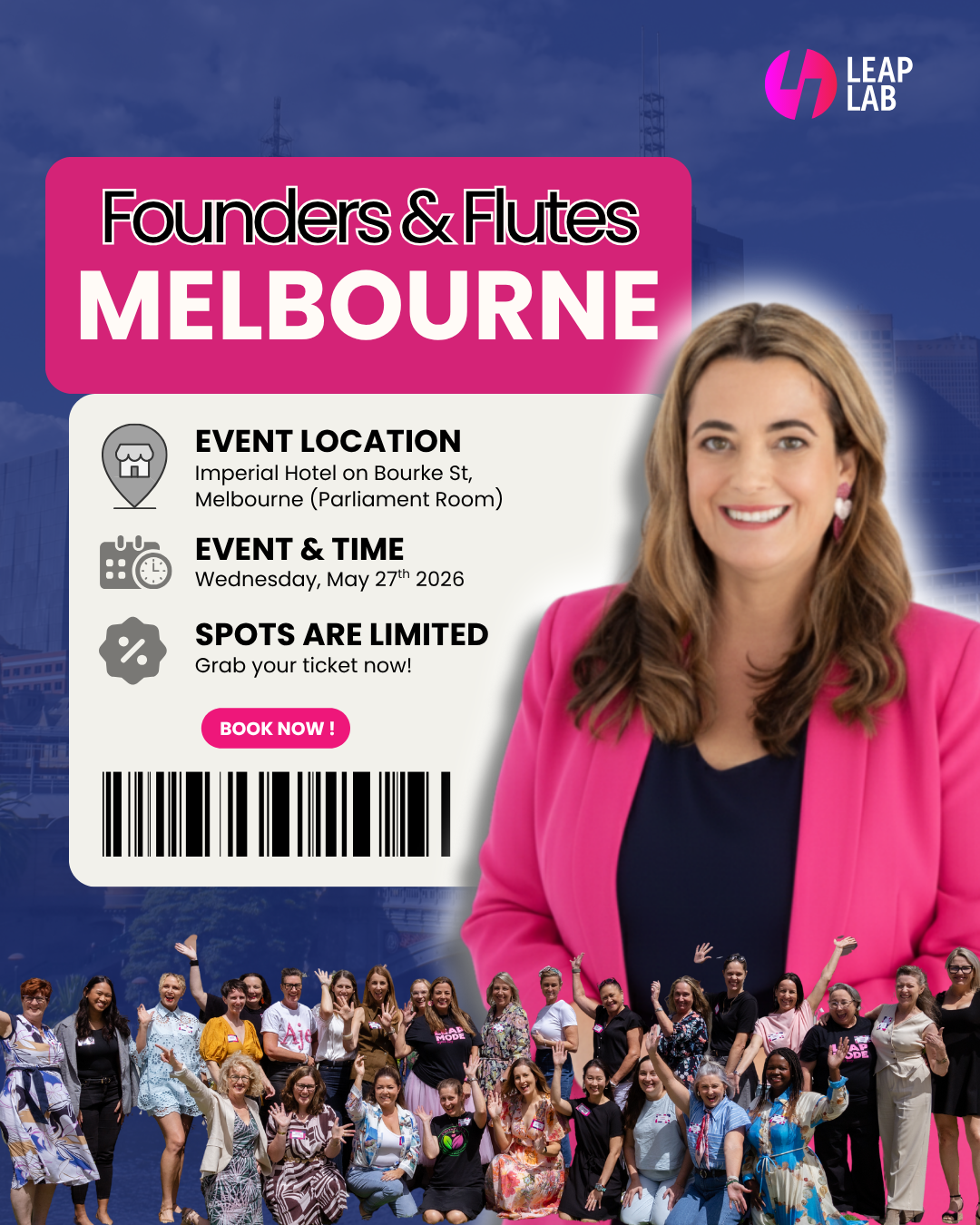Leap Lab Facebook ad: Join Us to Celebrate Women in Business