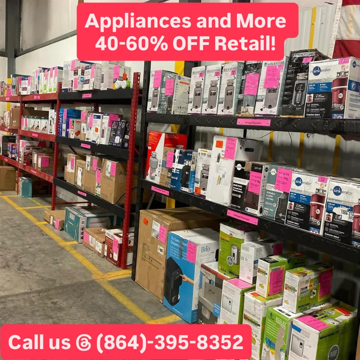 Home Improvement Outlet Greenville Facebook ad: !Huge Appliance and Household Product Sale!