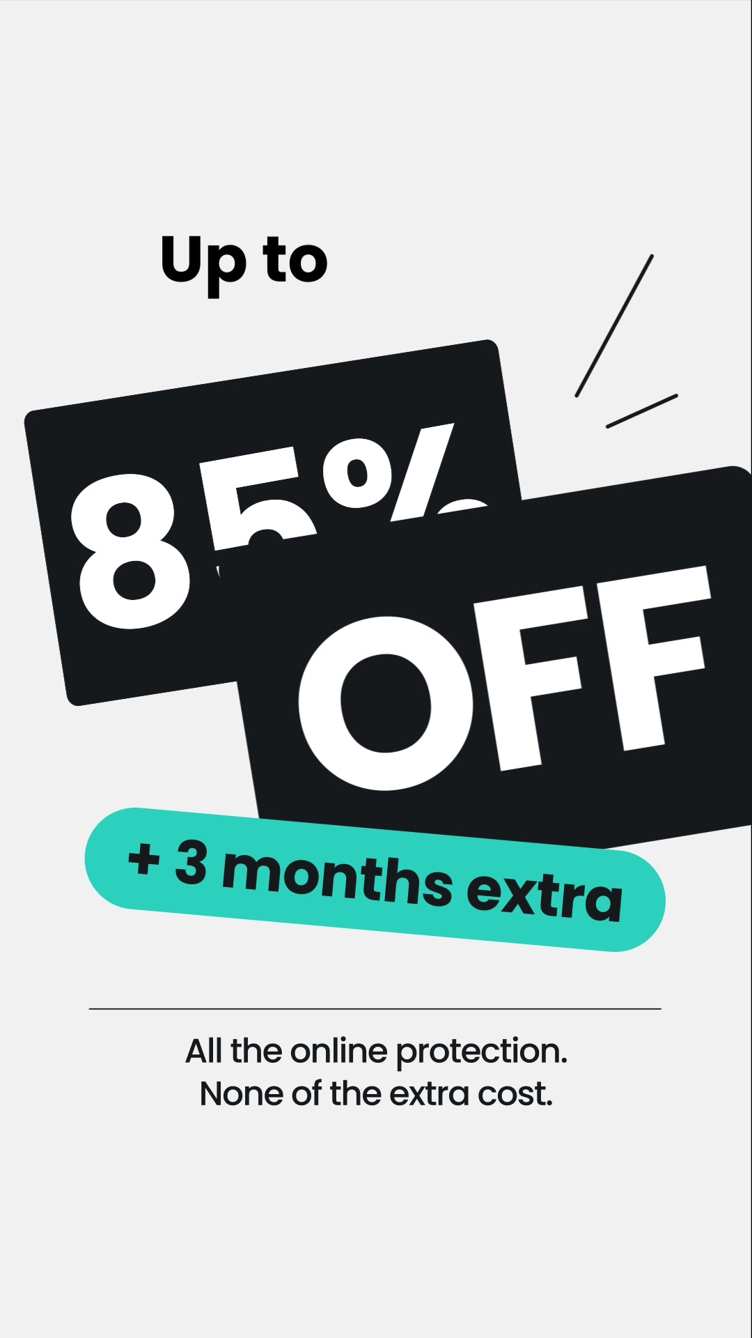 Surfshark Facebook ad: Surfshark from 85% off + 3 months extra